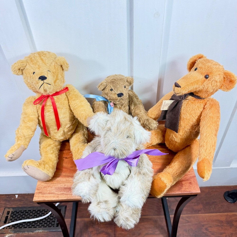 The Bear Lady Original Mohair Artist Teddy Bear Lot 4 Handmade Collector Plush